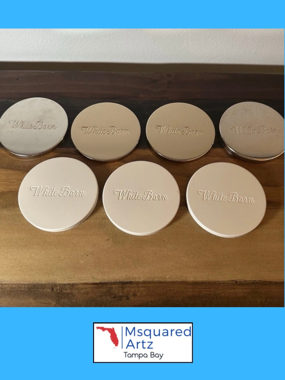 Bath & Body Works White Barn Candle Lids Mixed Lot of 7 Gold Silver Cream